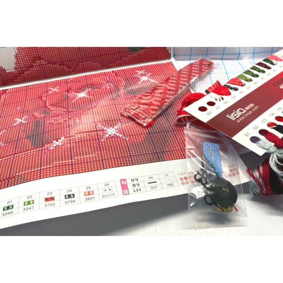 Eternal Love Forever Cross Stitch Kit Roses Rings Faux Clock Chinese Lisia C3096 - Picture 6 of 10